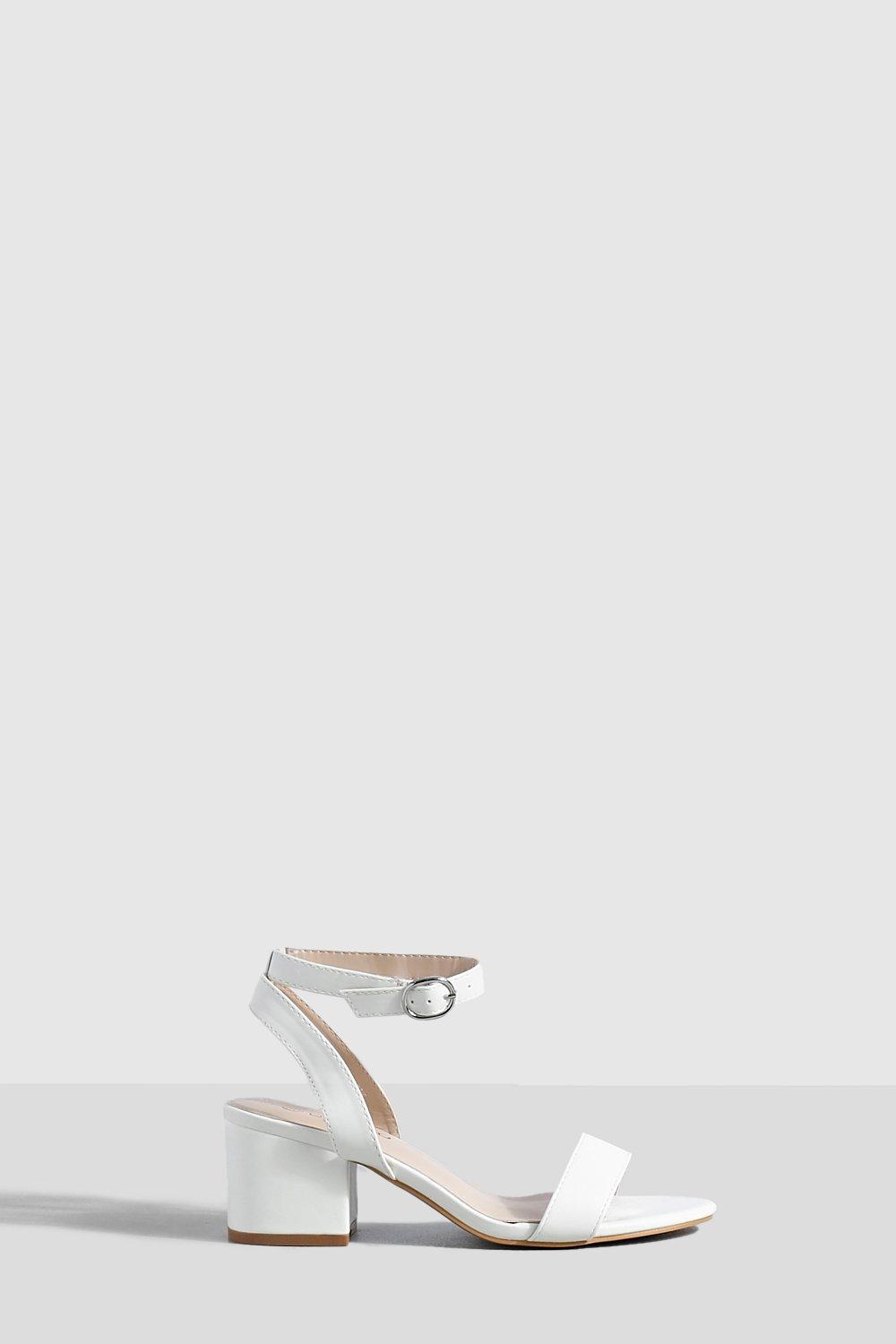 White hotsell block heels