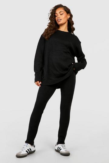 Black Soft Knit Tracksuit