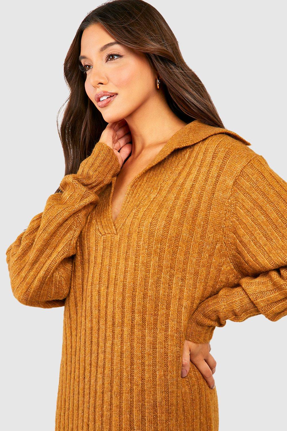 Rib Knit Oversized Jumper Dress