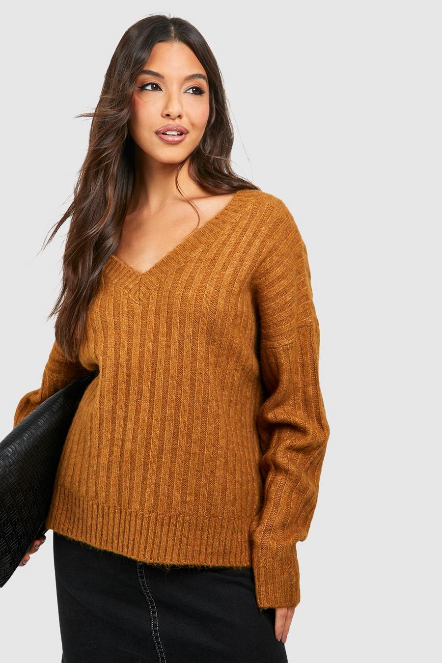Biscuit Soft Wide Rib Slouchy Sweater image number 1