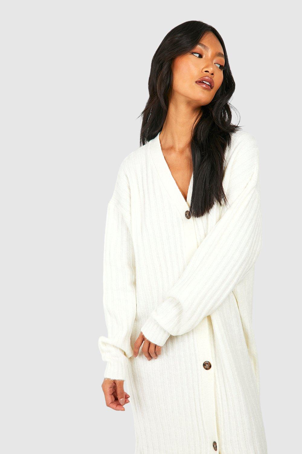 Soft Wide Rib Maxi Cardigan boohoo UK