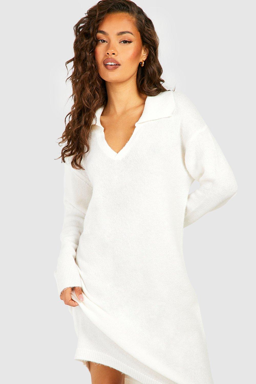 Sweater hot sale dress boohoo