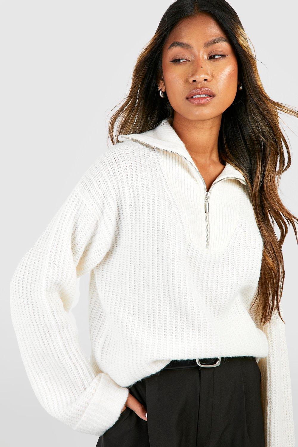 Chunky Soft Knit Half Zip Sweater