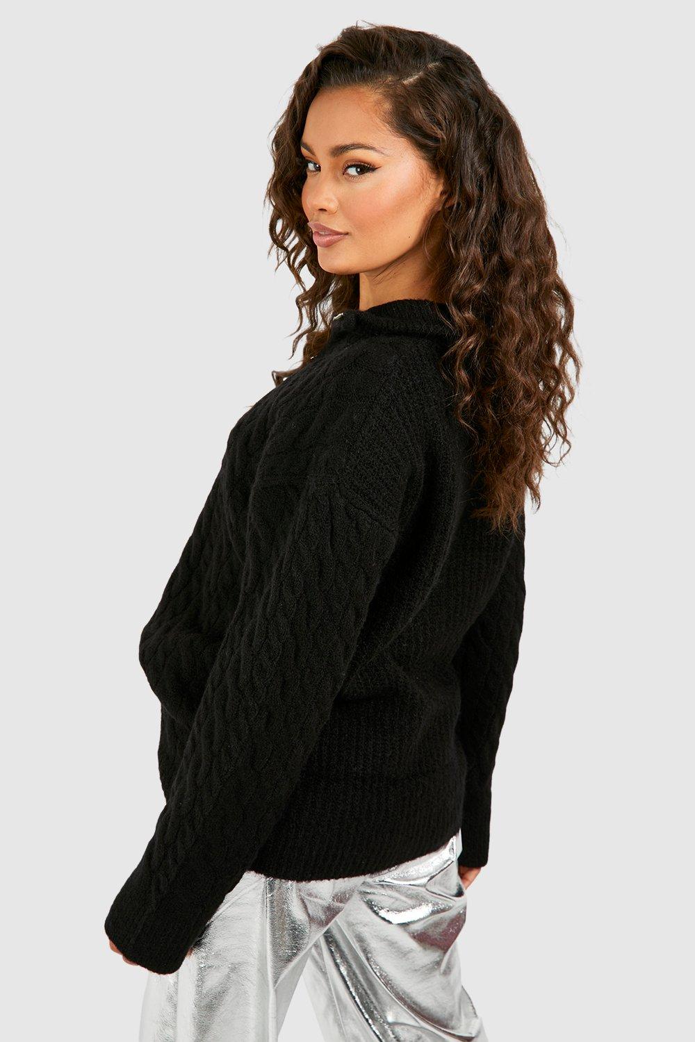 Cable knit sales half zip