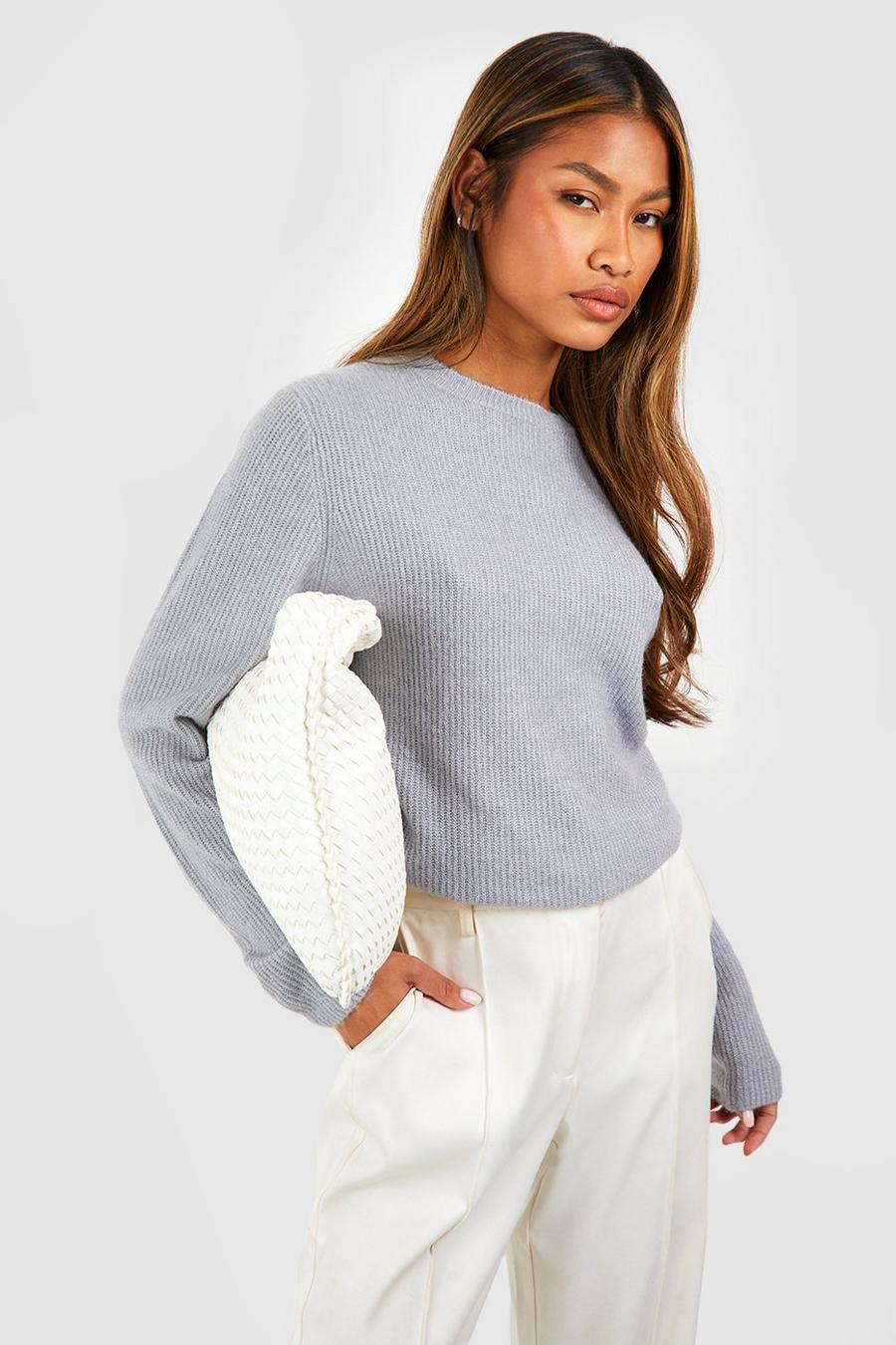 Grey Soft Knit Sweater image number 1