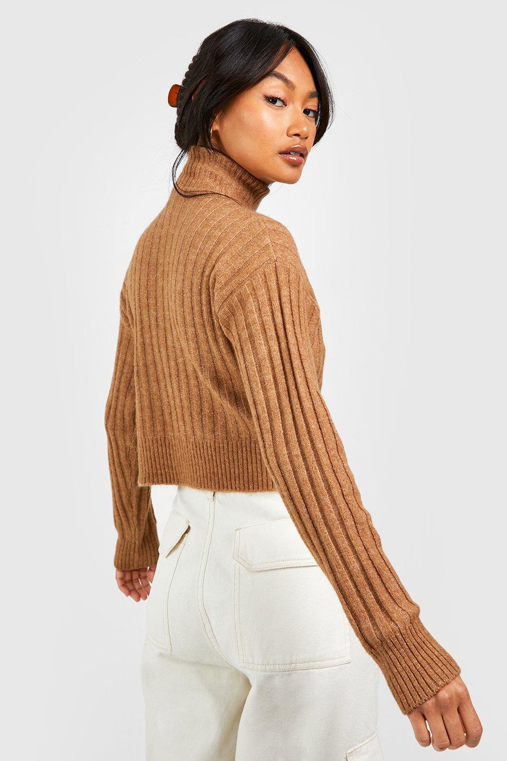 Cropped best sale ribbed jumper