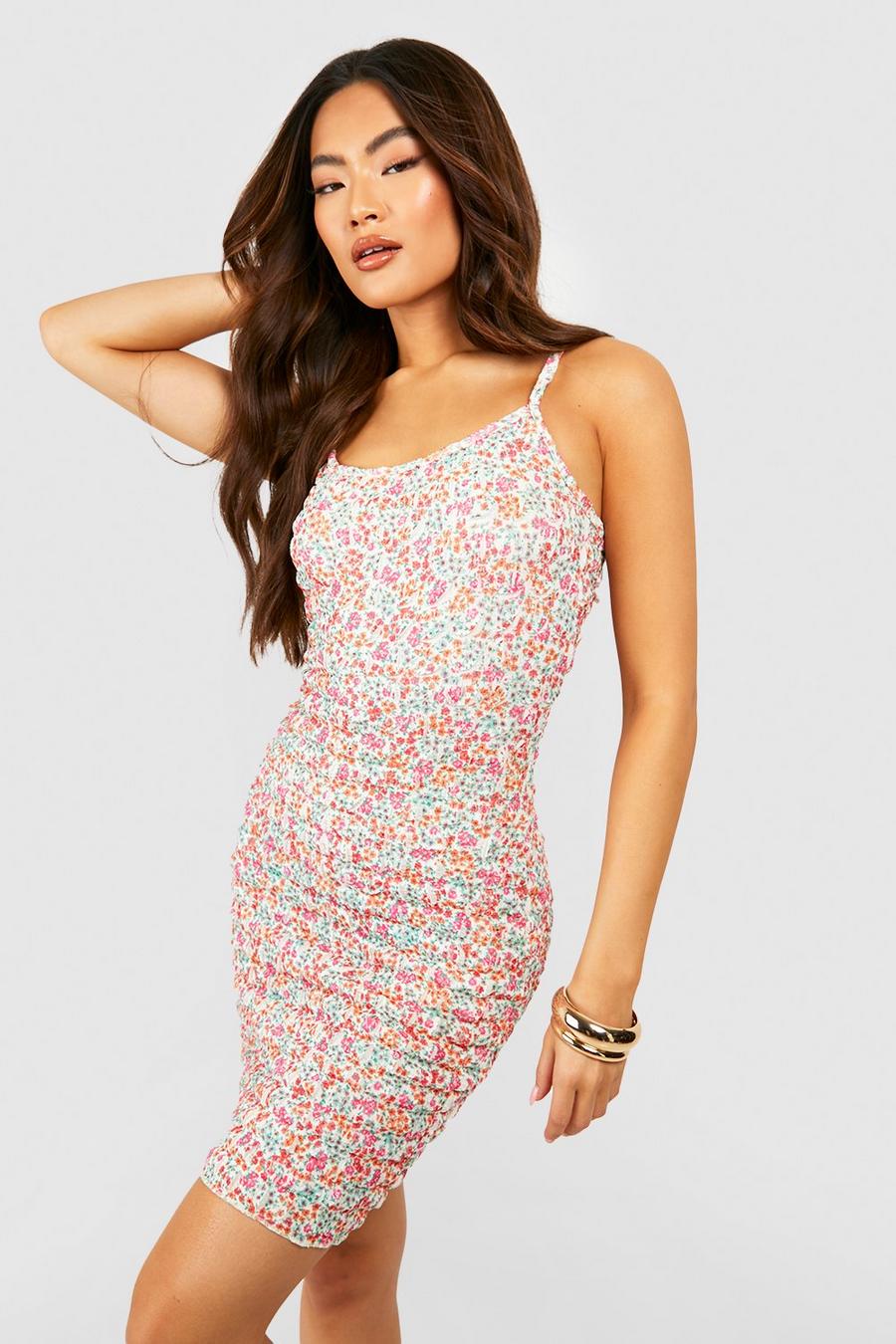 Pink Ditsy Bubble Mini Dress image number 1
