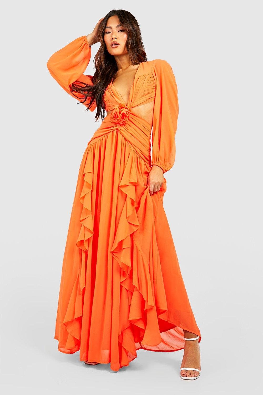 Boohoo burnt orange store dress