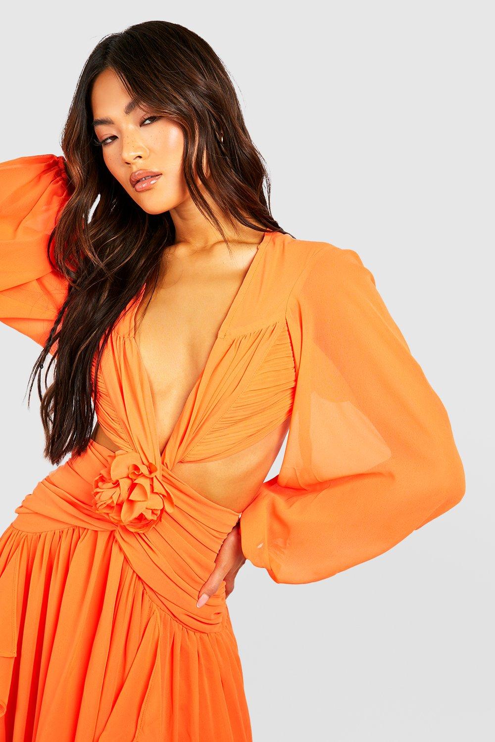 Ruffle hotsell dress boohoo