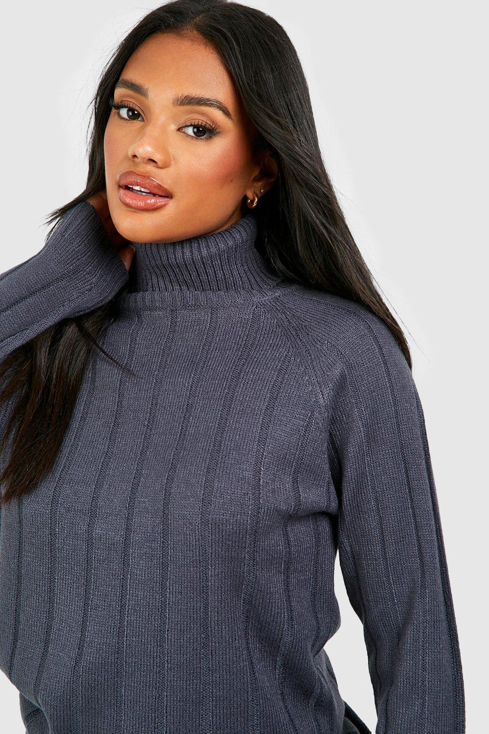 Wide Rib Turtleneck & Pants Knitted Two-Piece