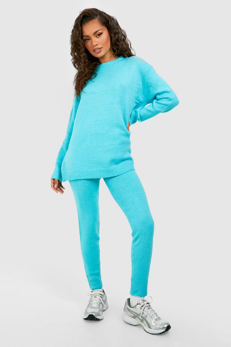 Turquoise Soft Knit Tracksuit image number 1