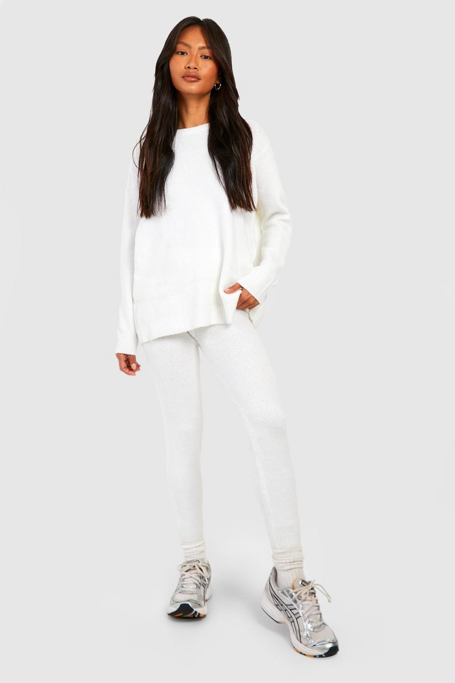 White Soft Knit Tracksuit image number 1