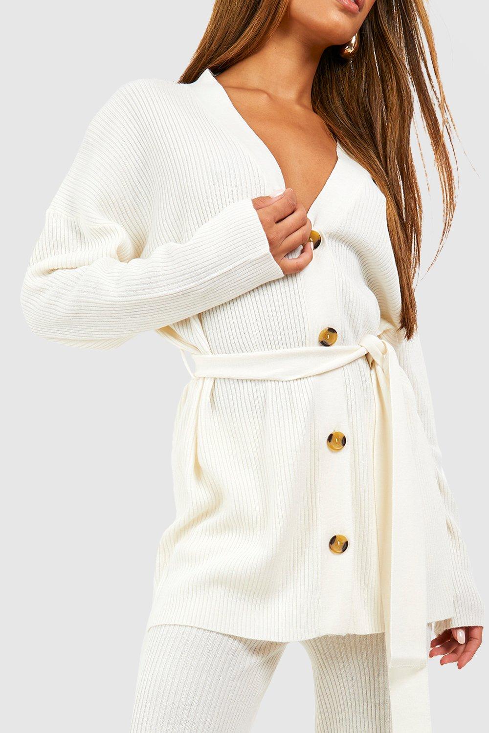 Women's Knitted Cardigan & Wide Leg Trouser Co-ord | Boohoo UK