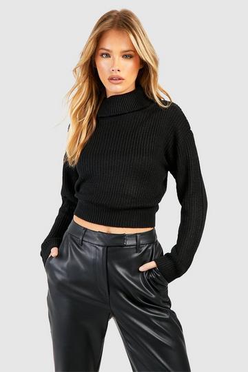 Black Basic Turtleneck Sweater