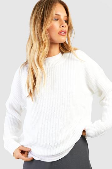 Basic Crew Neck Sweater white