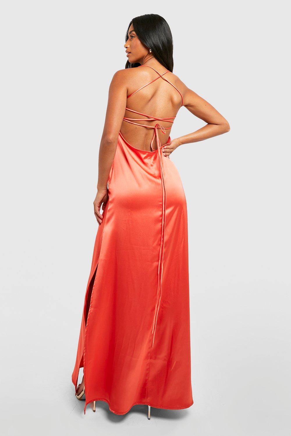 Missguided orange outlet maxi dress