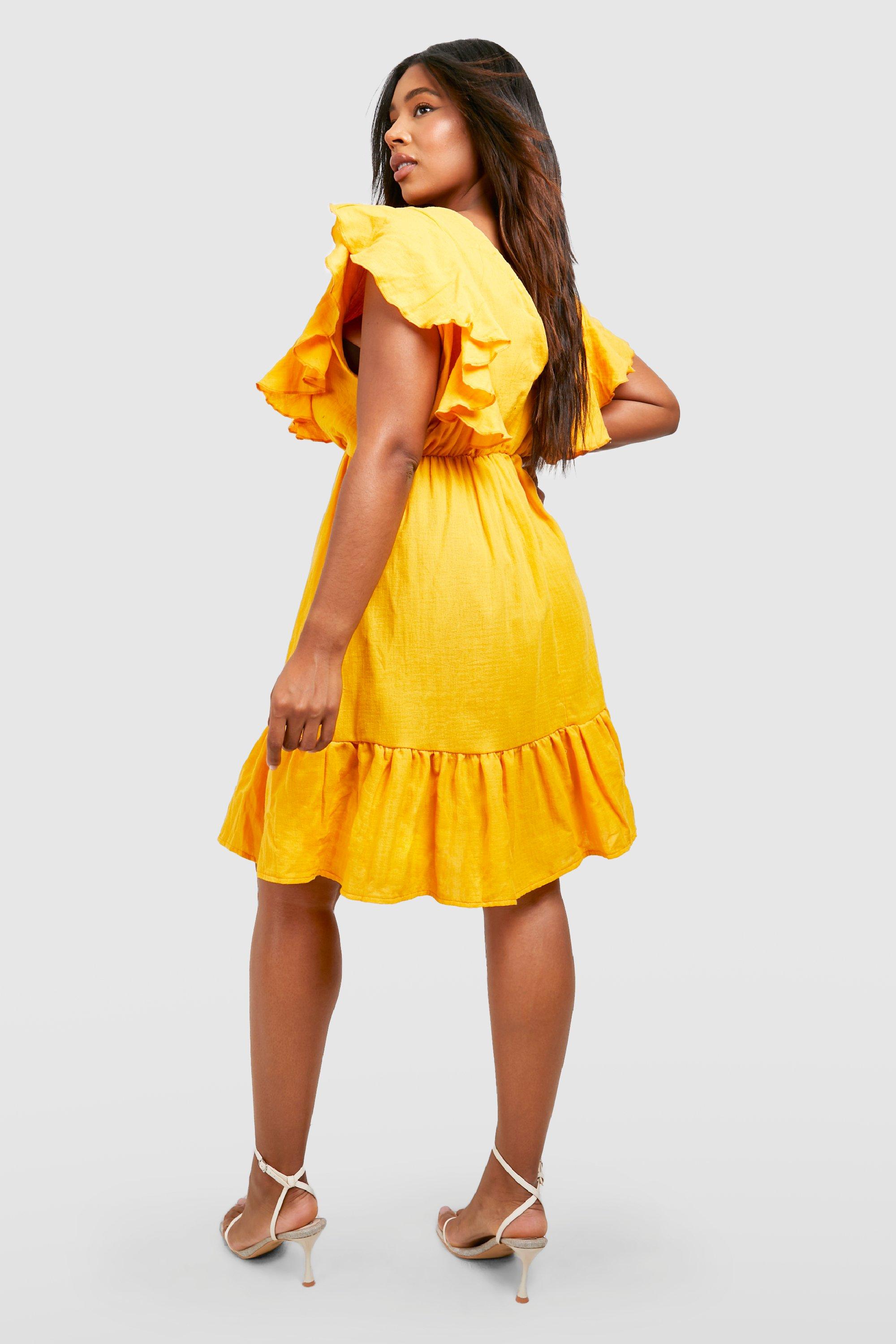 Plus Cheesecloth Ruffle Sun Dress boohoo IE