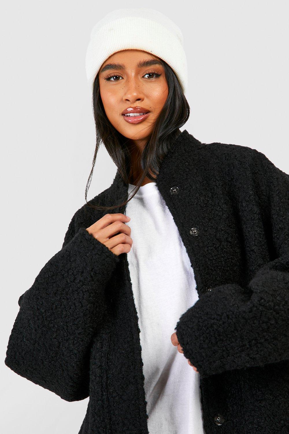 Petite Oversized Wool Bomber Jacket