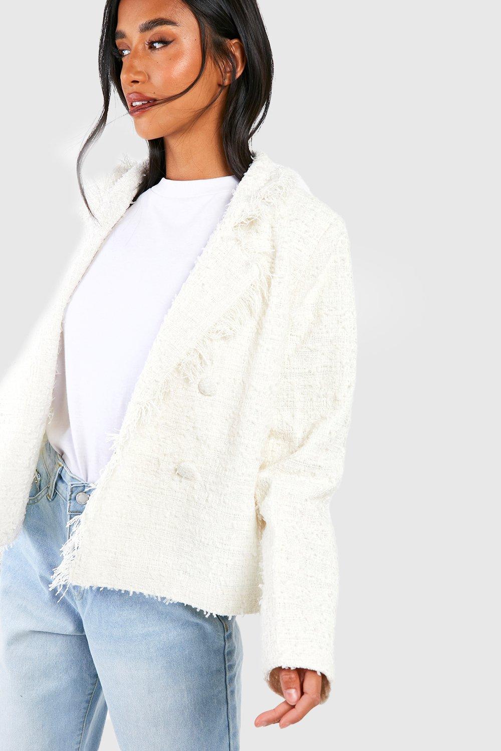 Boucle shop jacket white