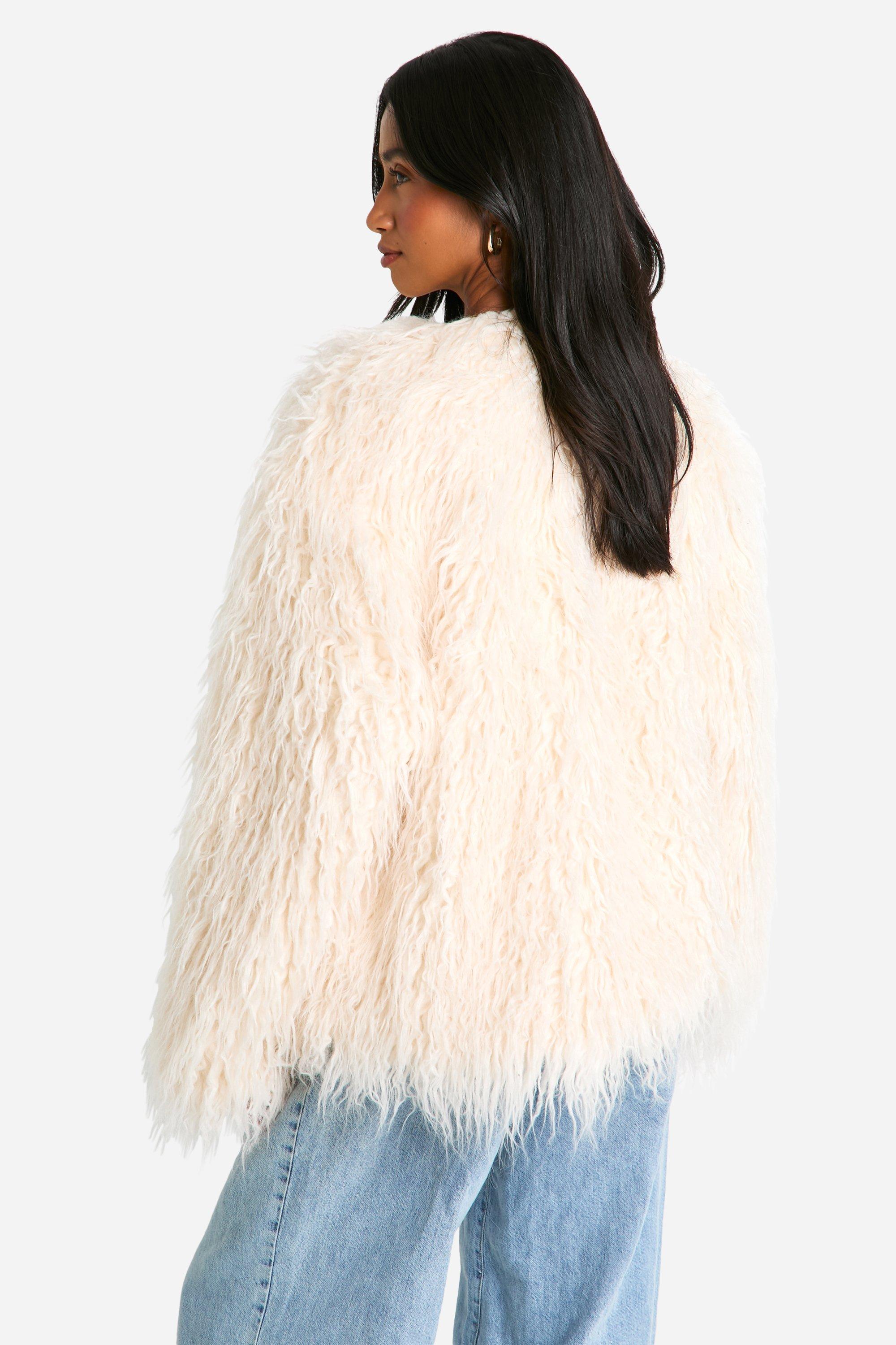 Women's Petite Faux-Fur Coat