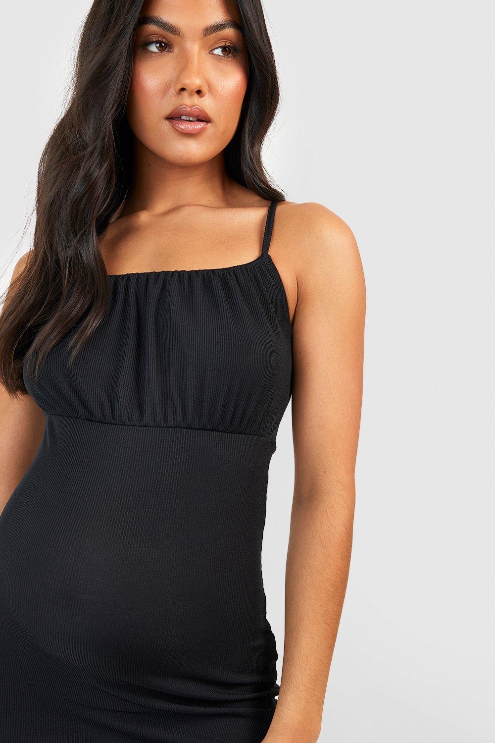 Boohoo Maternity Textured Ruched Seam Maxi Dress in Black