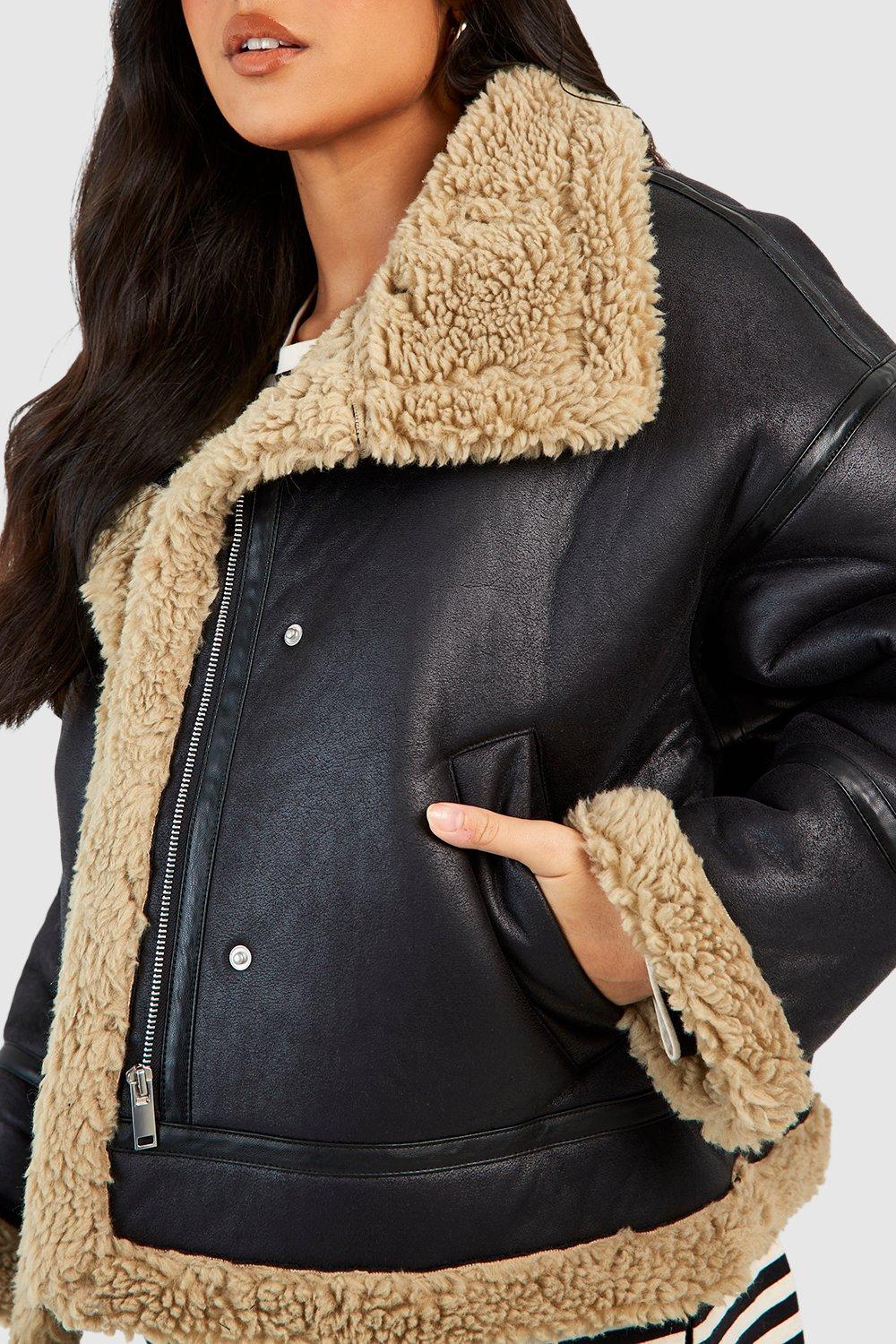 Boohoo teddy outlet aviator