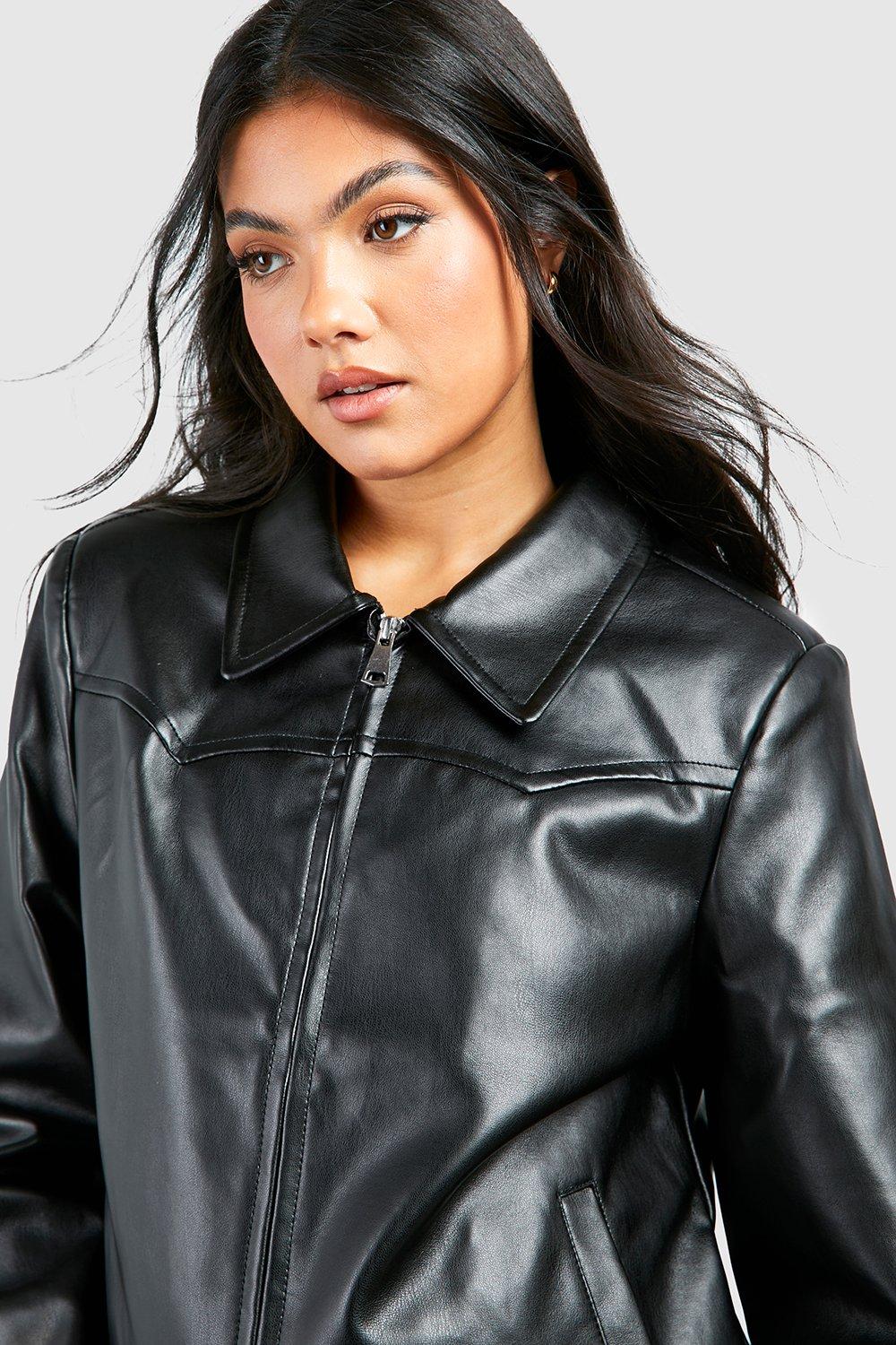 Boohoo black deals leather jacket