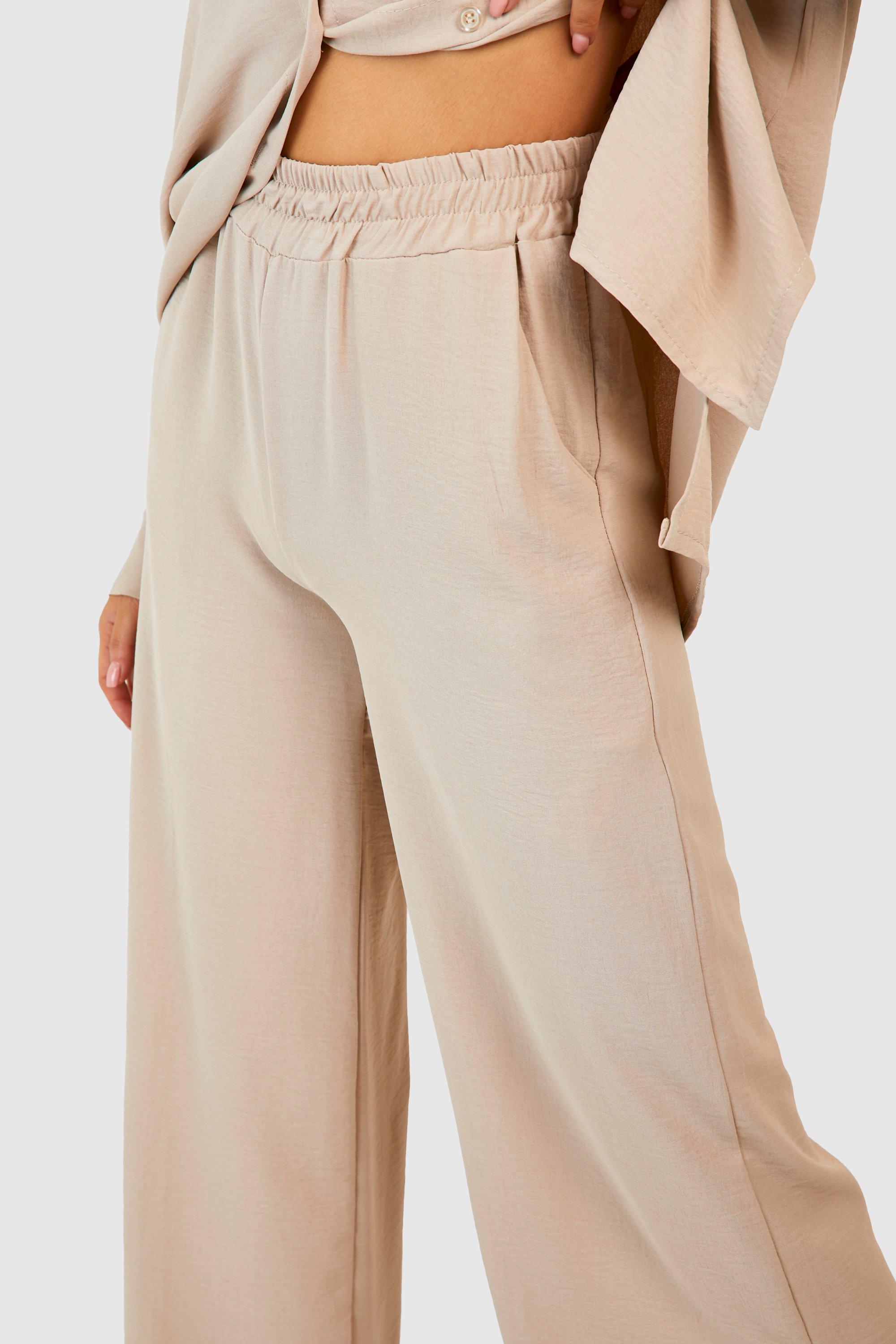 Woven Wide Leg Seam Detail Pants