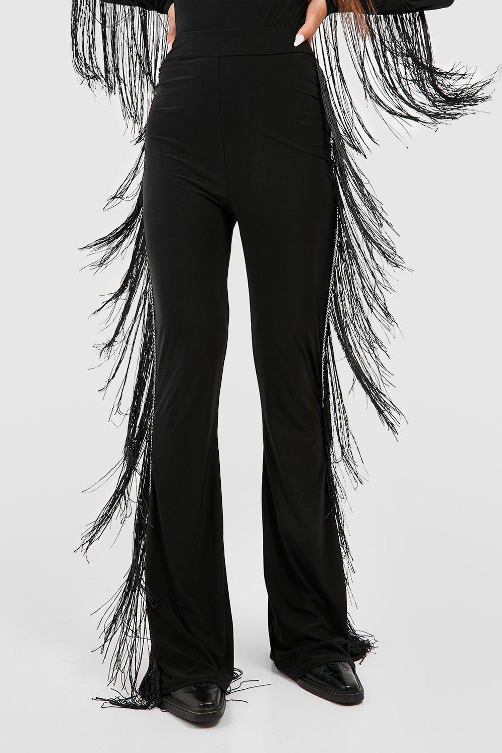 Shape Black Slinky Wide Leg Pants, Curve