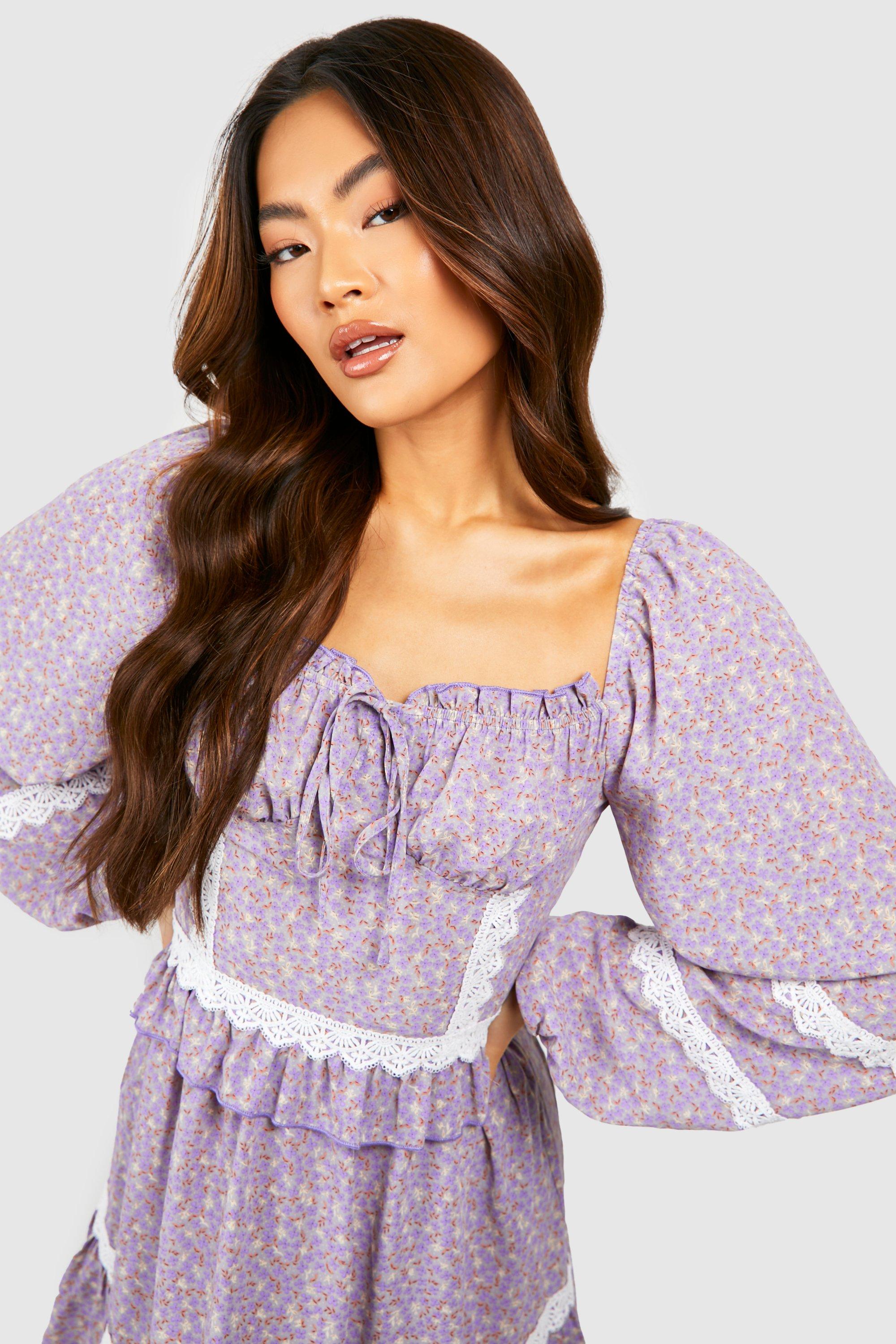 Purple best sale dress boohoo