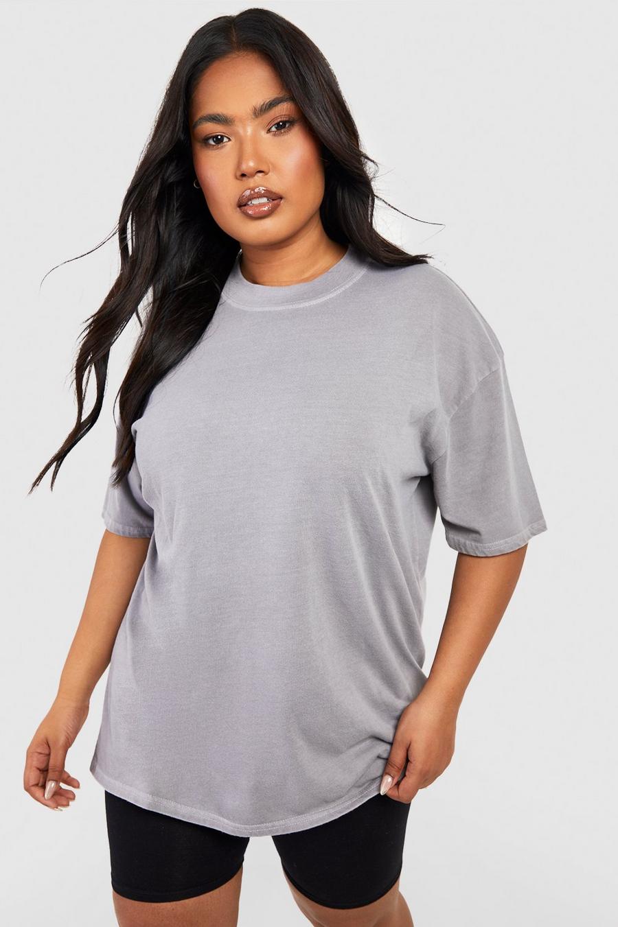 Charcoal gris Plus Oversized T-shirt