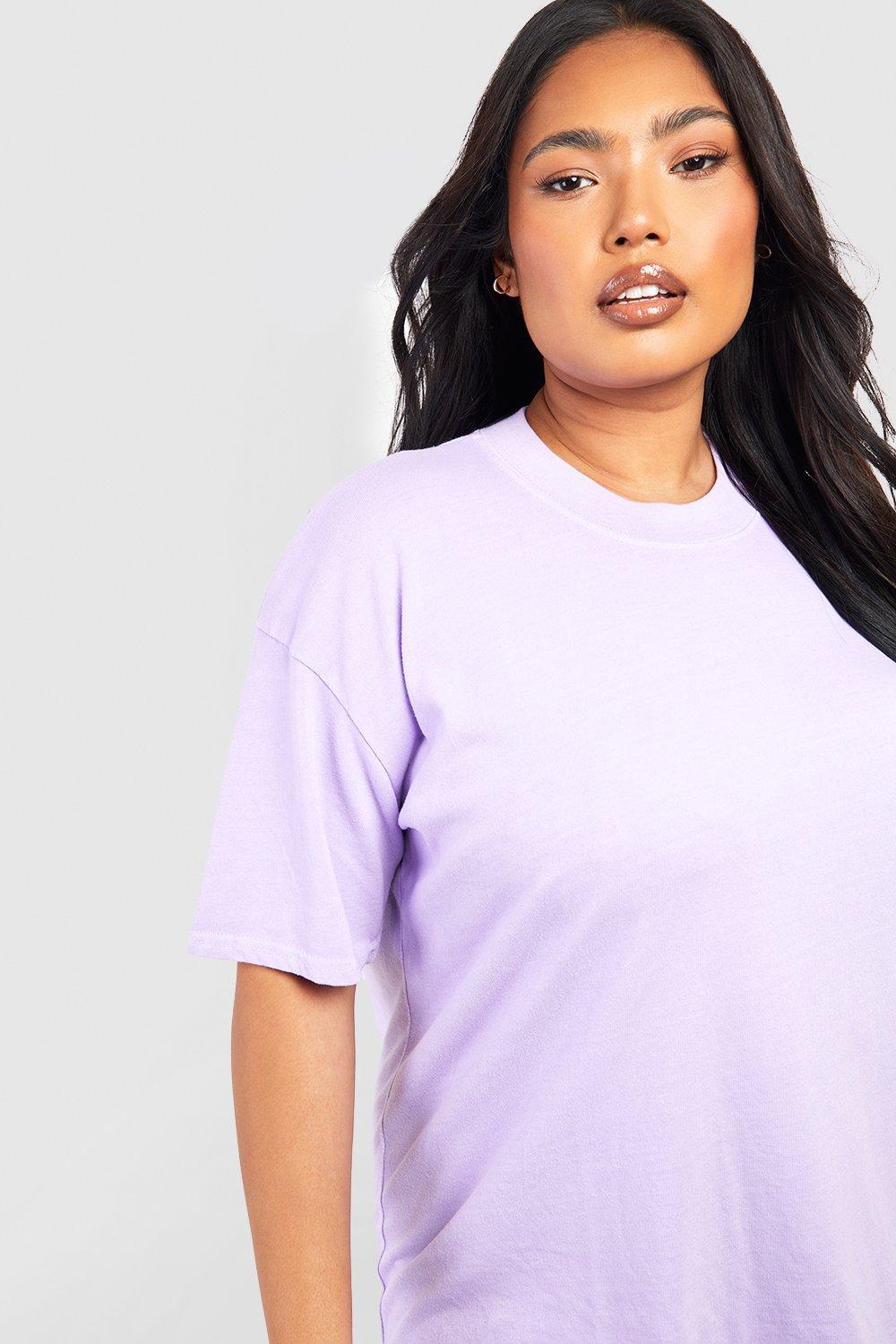 Women s Lilac Plus Oversized T shirt Boohoo UK