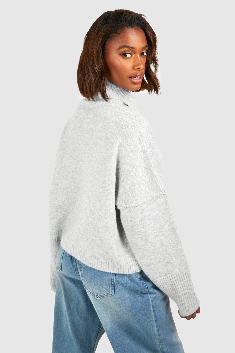 Seam Detail Roll Neck Jumper boohoo