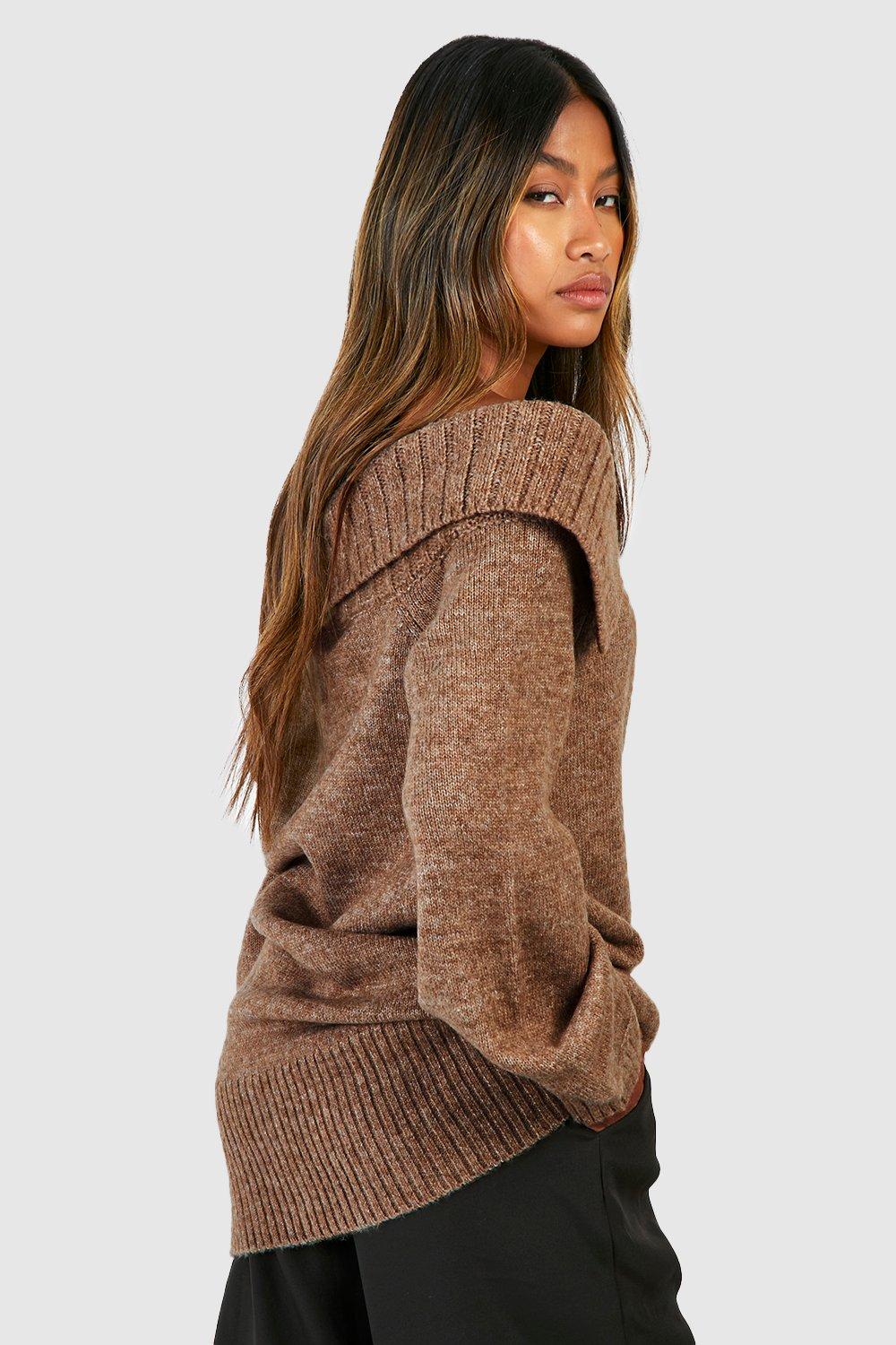 Mocha Oversized Cable Knit Vest, Knitwear