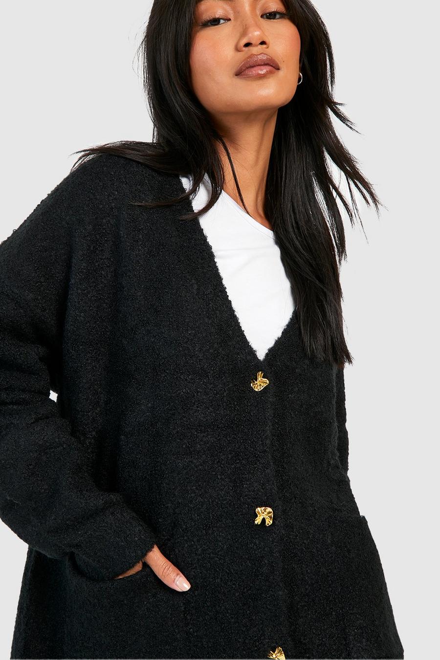 Weicher Strick-Cardigan, Black