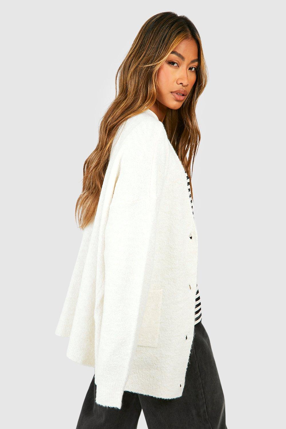 Boohoo top white cardigan