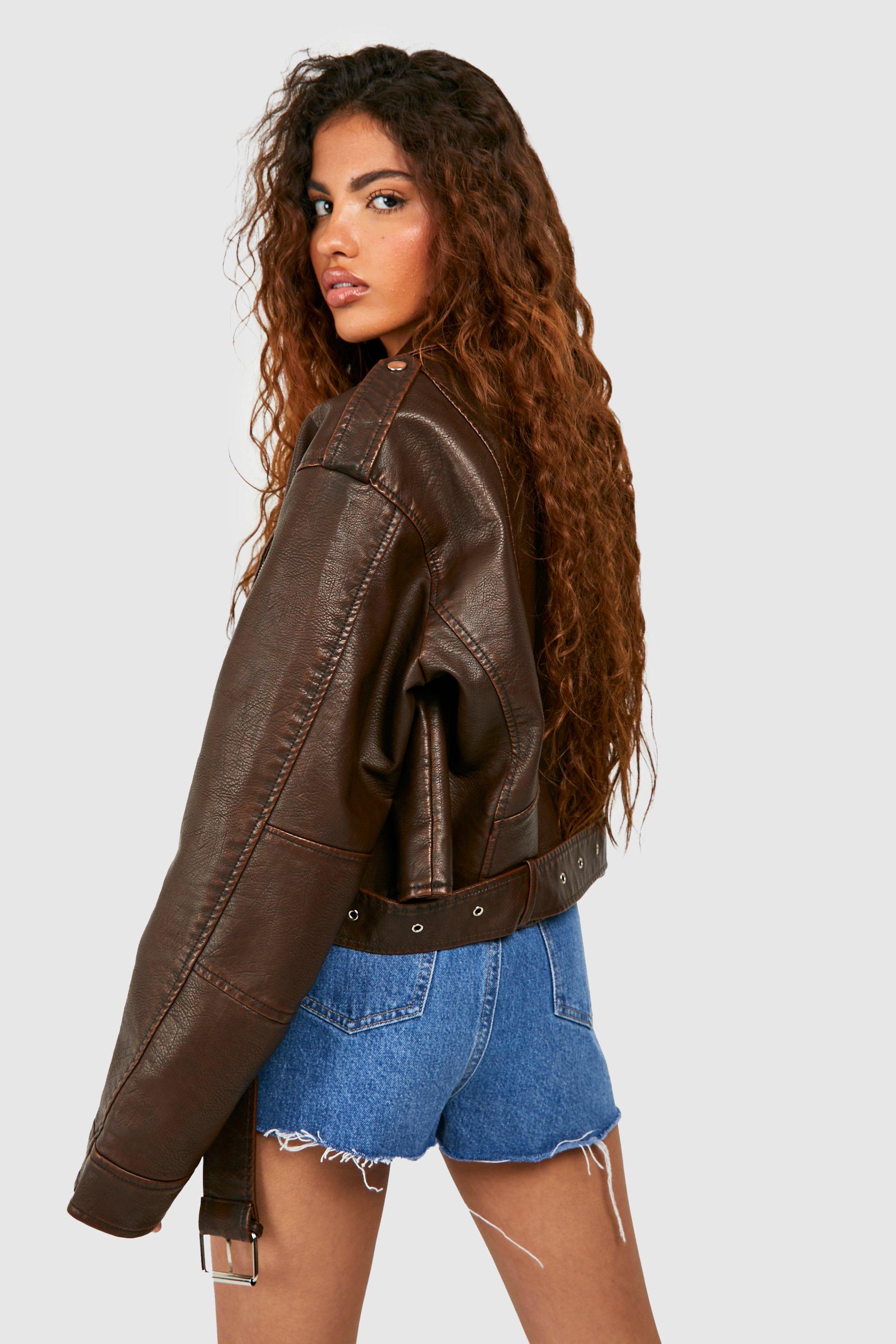 Faux leather jacket boohoo sale