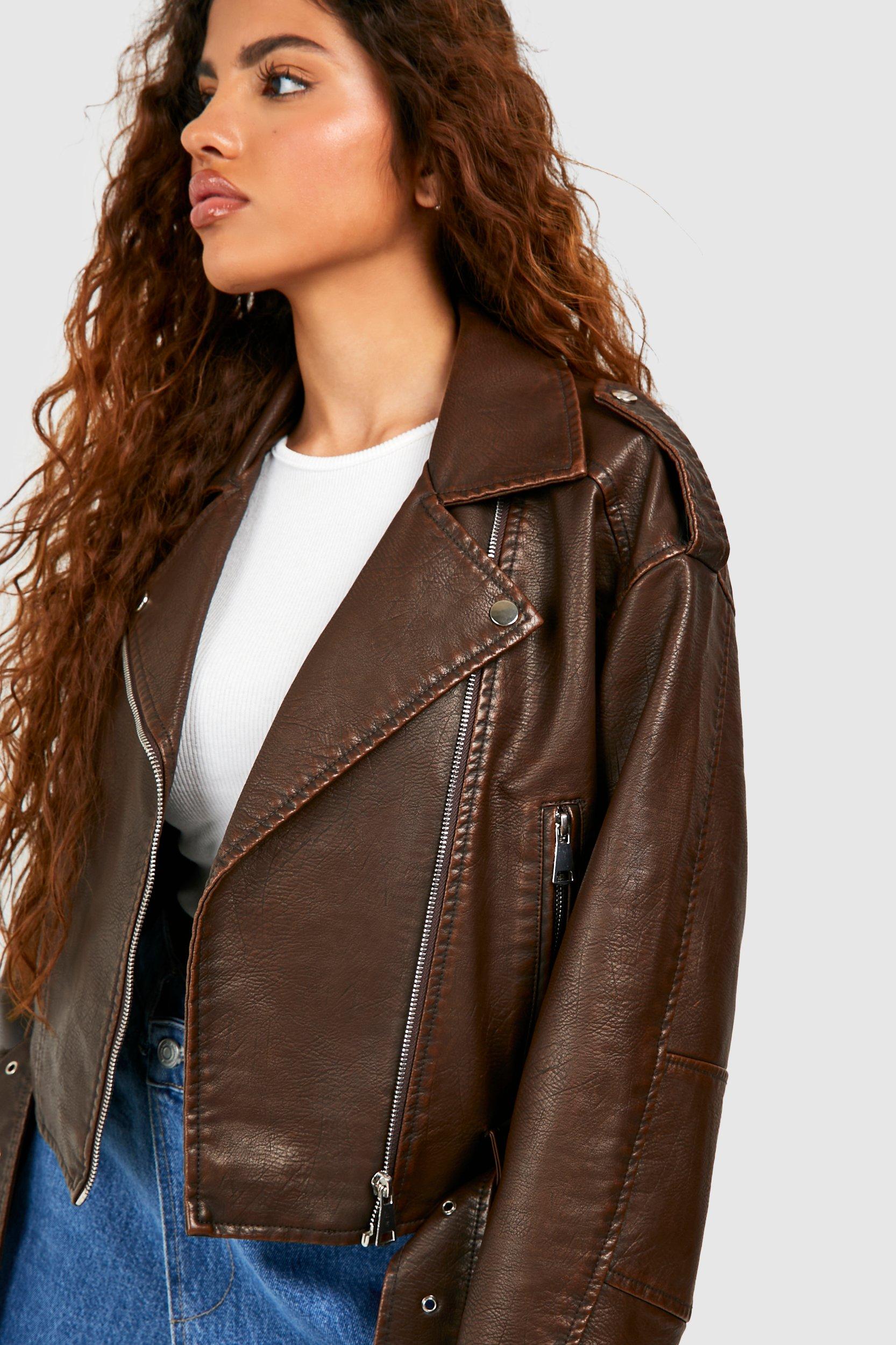 Faux leather jacket boohoo sale