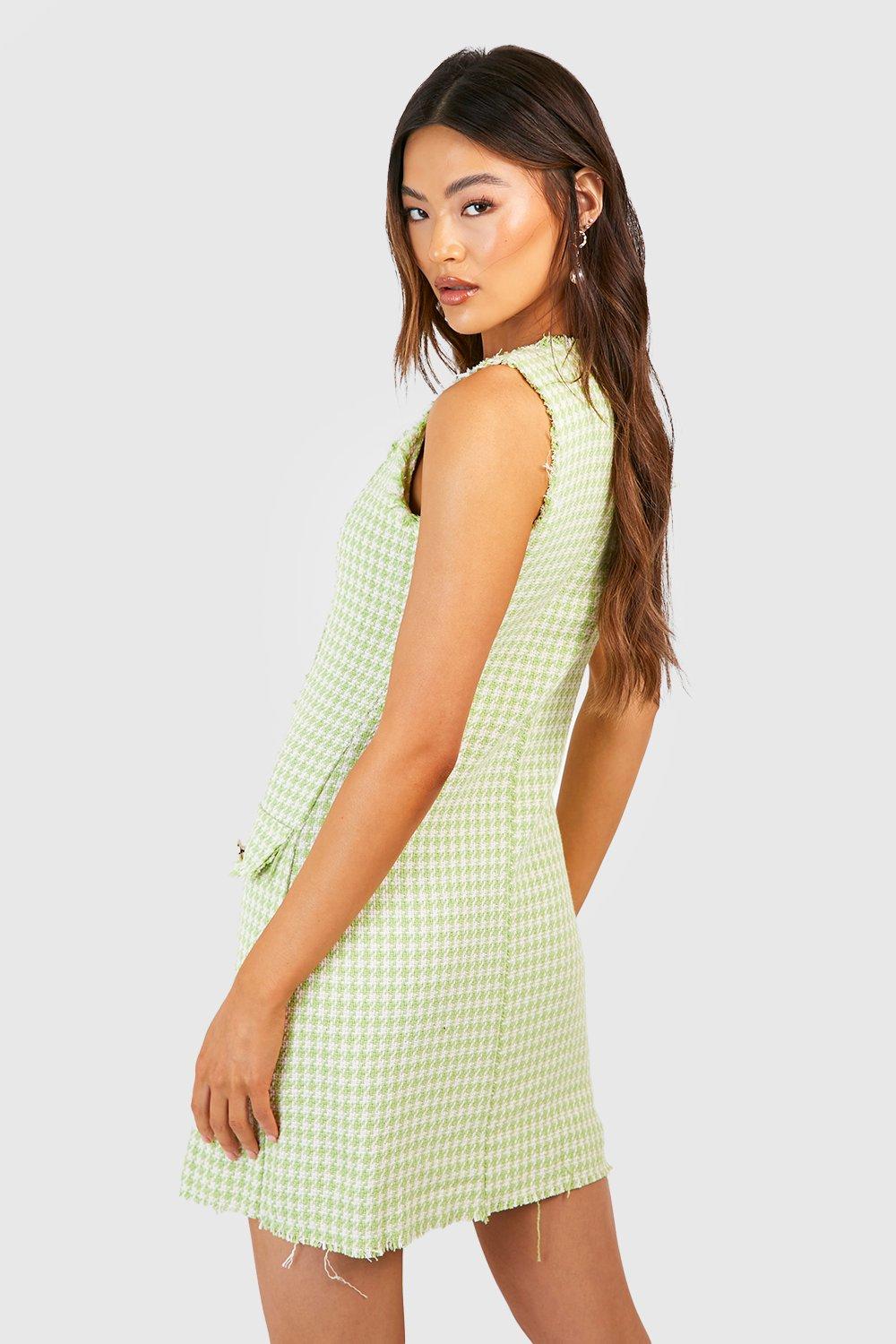 Tweed dress clearance boohoo