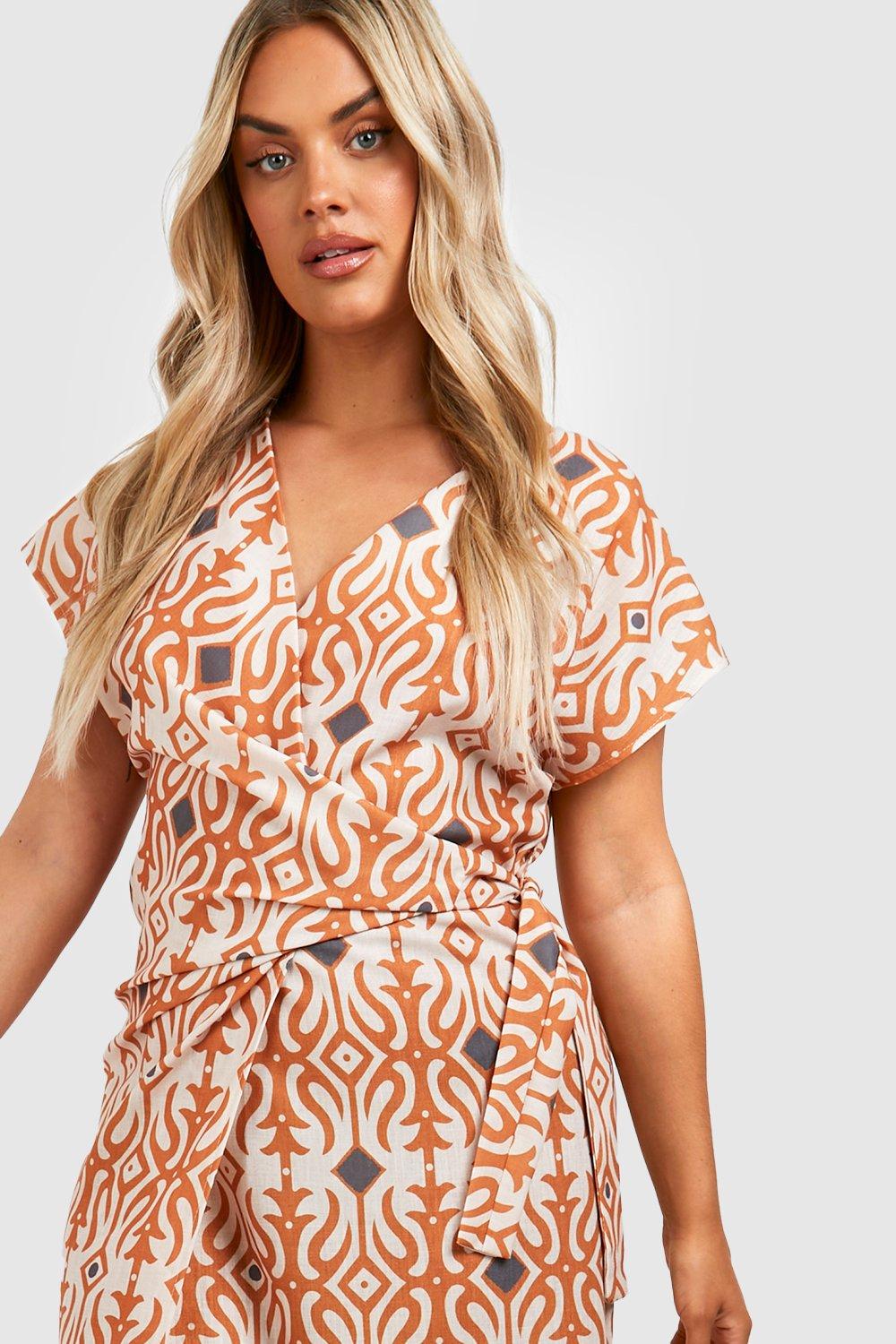 Print wrap hotsell midi dress