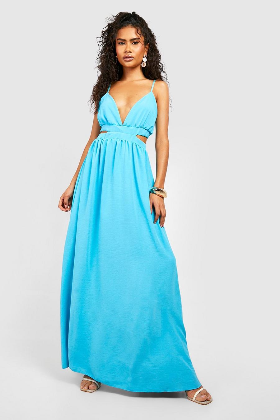 Aqua Cut Out Strappy Woven Maxi Dress image number 1