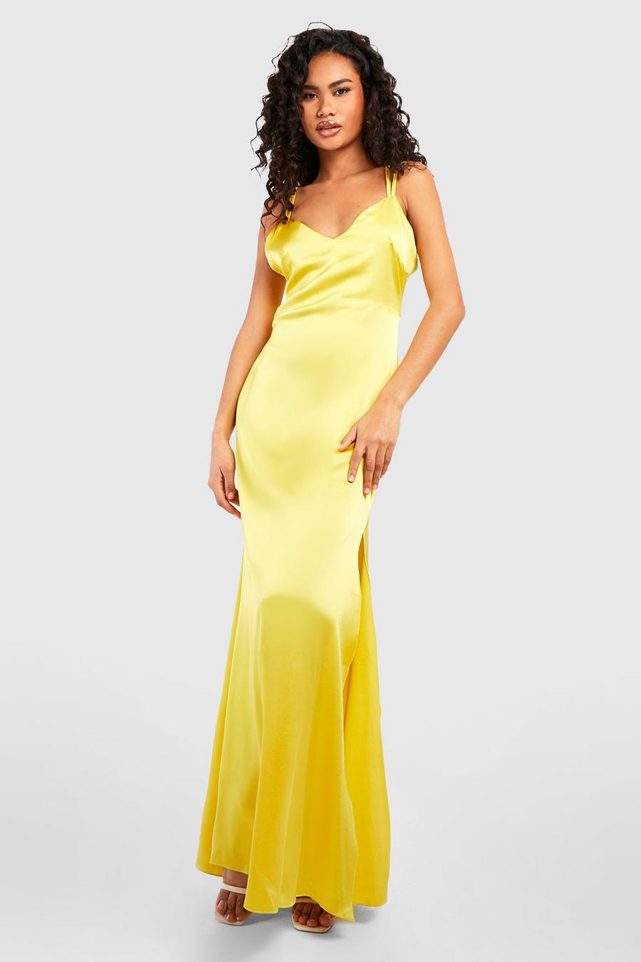 Yellow Tie Back Maxi Dress image number 1