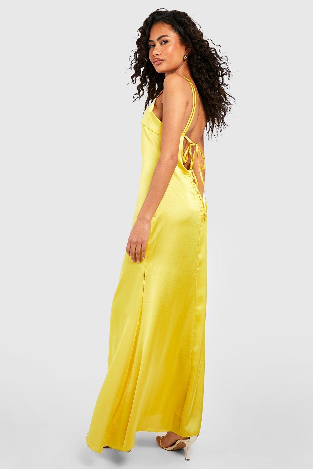 Boohoo yellow hotsell maxi dress