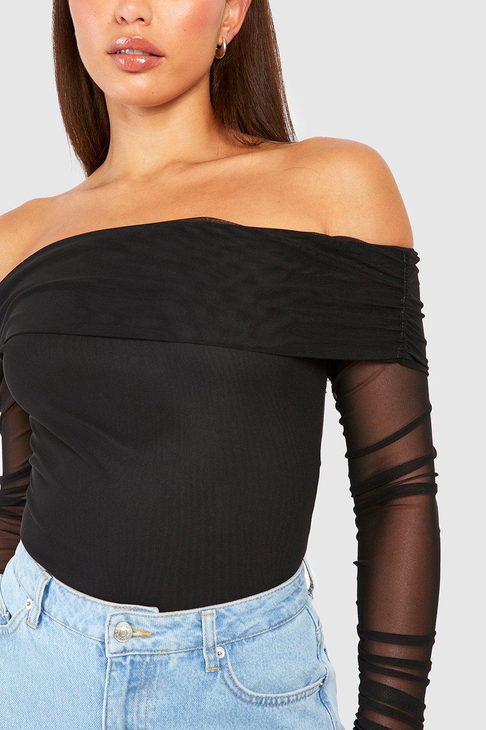 Plus Off Shoulder Crossover Bodysuit