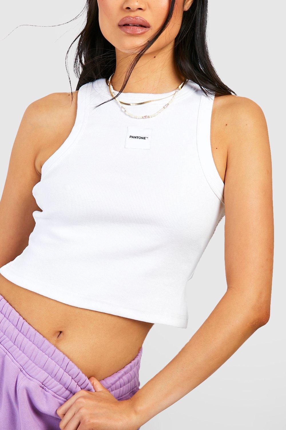 White high sale neck vest top