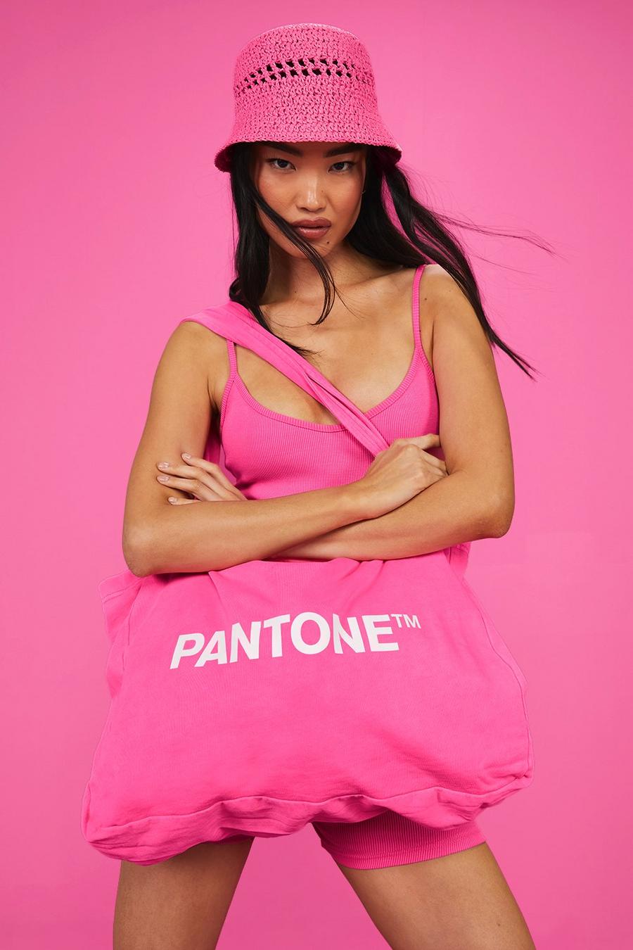 Neon-pink rosa Pantone Shopper Tote Bag  image number 1