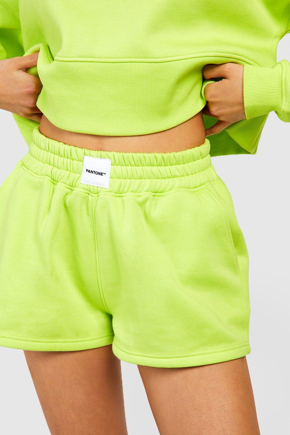 neon green sweat shorts