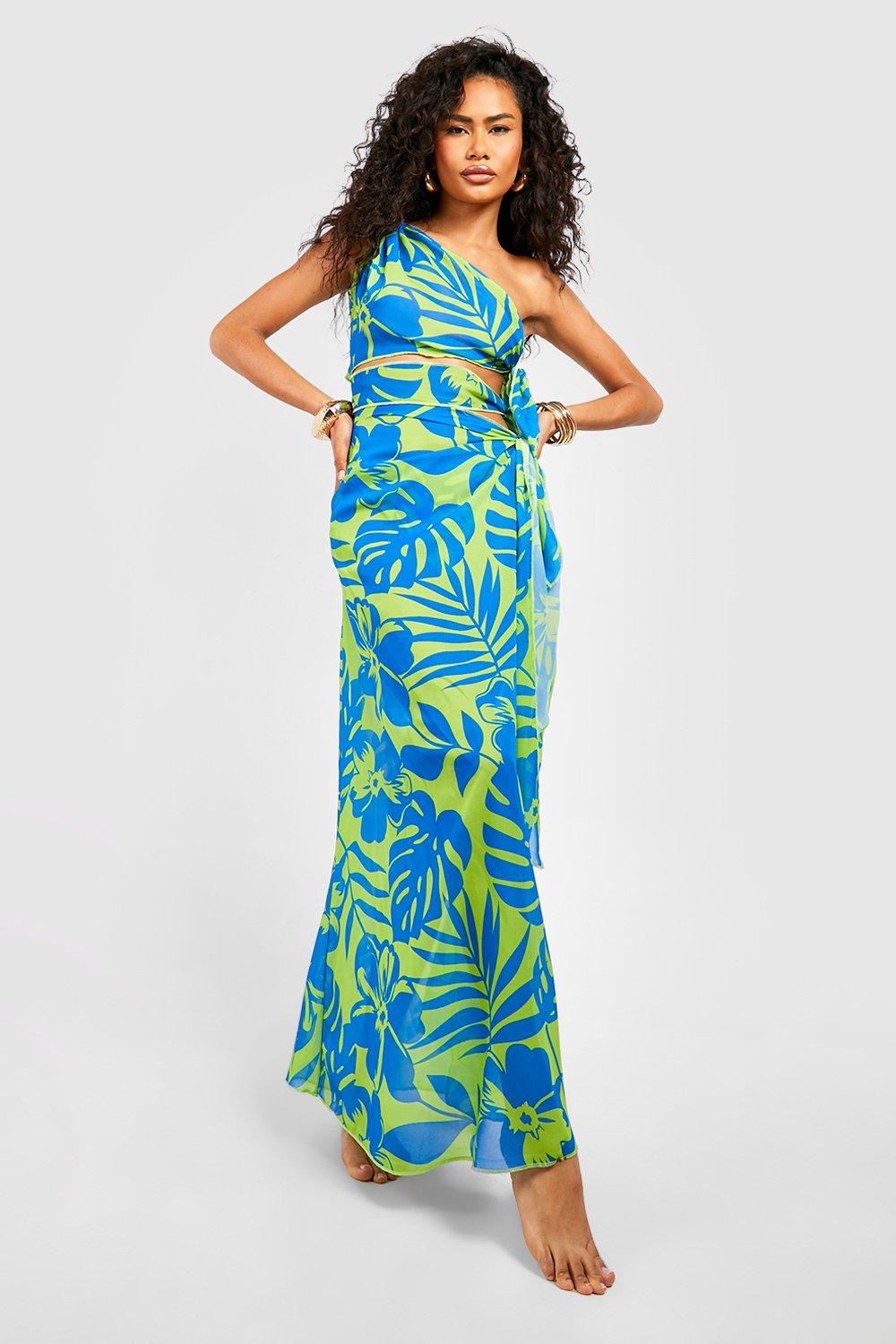 Tropicana Cut Out Tie Beach Maxi Dress