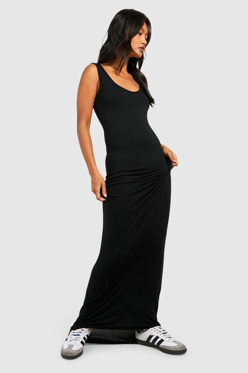 Black maxi 2024 dress boohoo