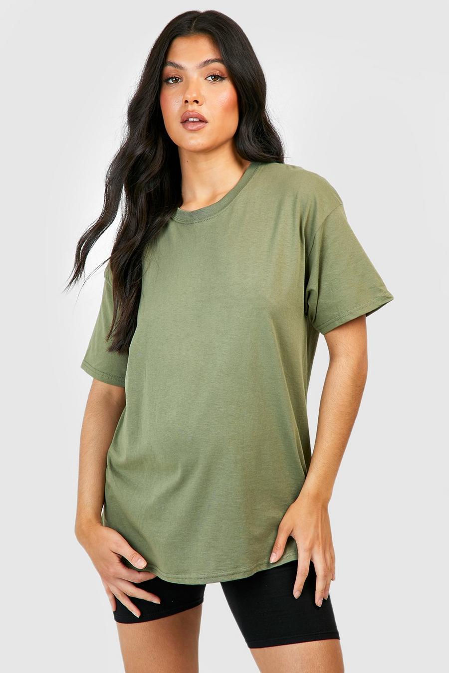 T-shirt Premaman in cotone, Olive image number 1